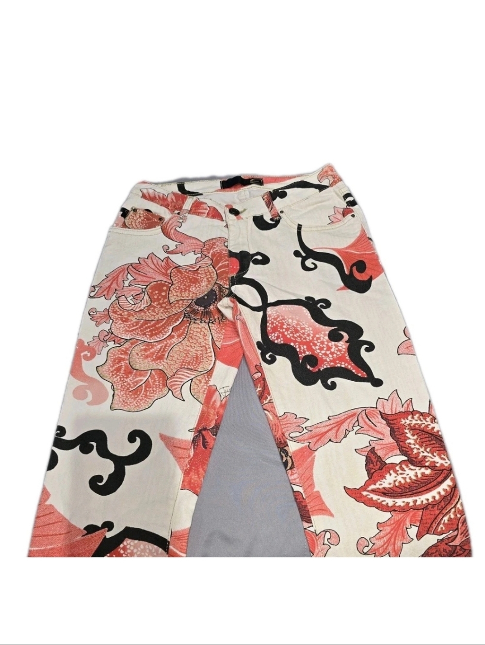 Just Cavalli Floral Print Flared Jeans Roberto Cavalli Pants Size 26 - Picture 3 of 12
